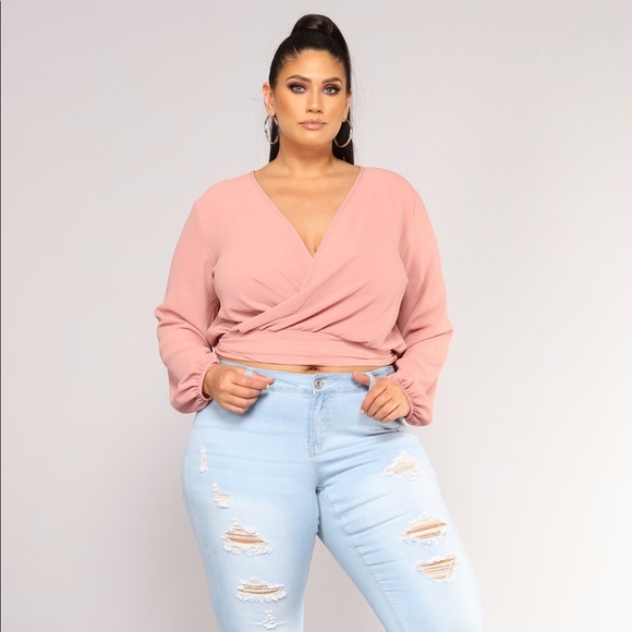 🌸 Pink Crepe Wrap Blouse 🌷 - Picture 3 of 7